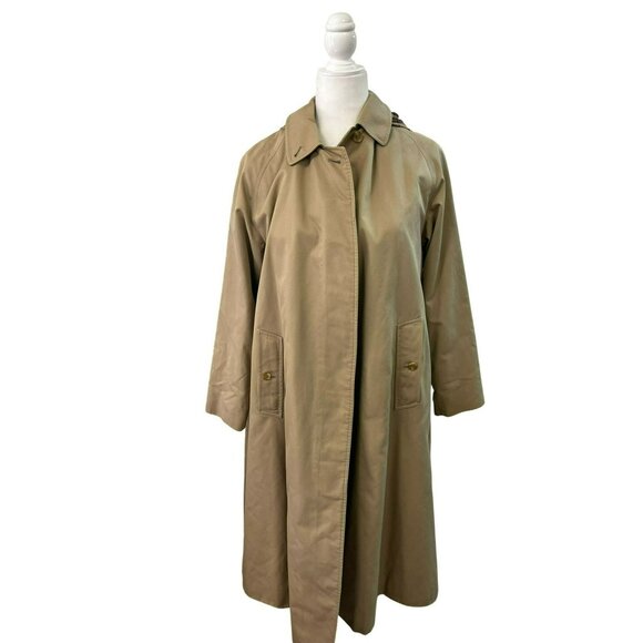 Burberrys' Vintage Prorsum Trench Coat Nova Check Wool Liner with Hood Sz 16P - Picture 2 of 16